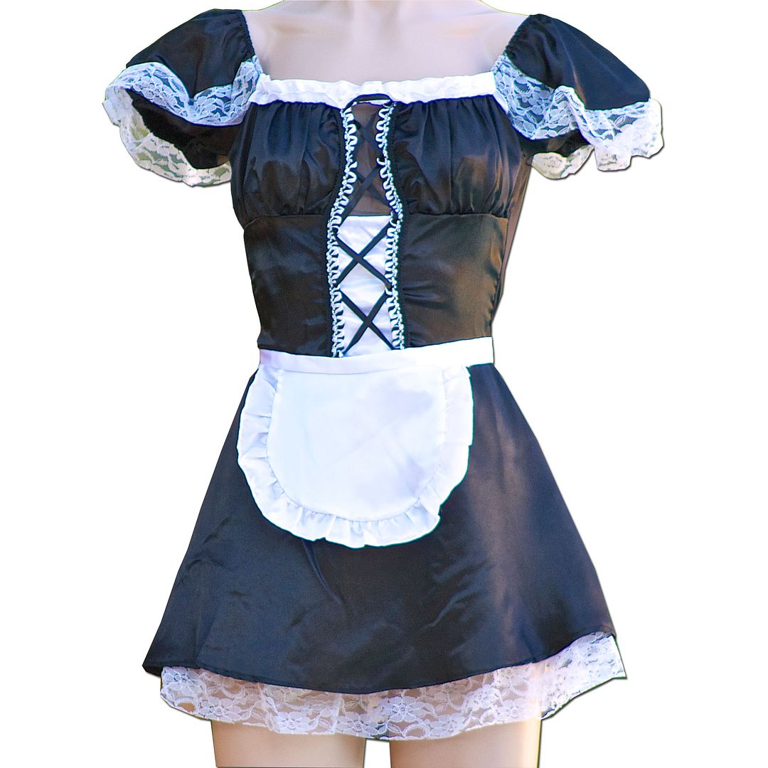 Small Sexy French Maid Uniform Fancy Dress Costume Hen Party Halloween 1103